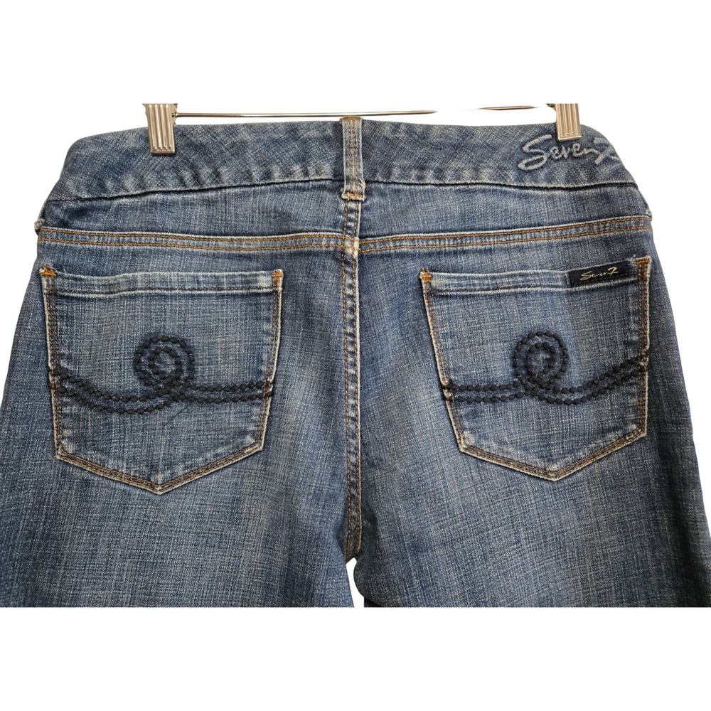 Seven7 Womens Sz 31 Indie Chic Grunge Bootcut Jeans Medium Wash Blue Low Rise - Picture 11 of 12